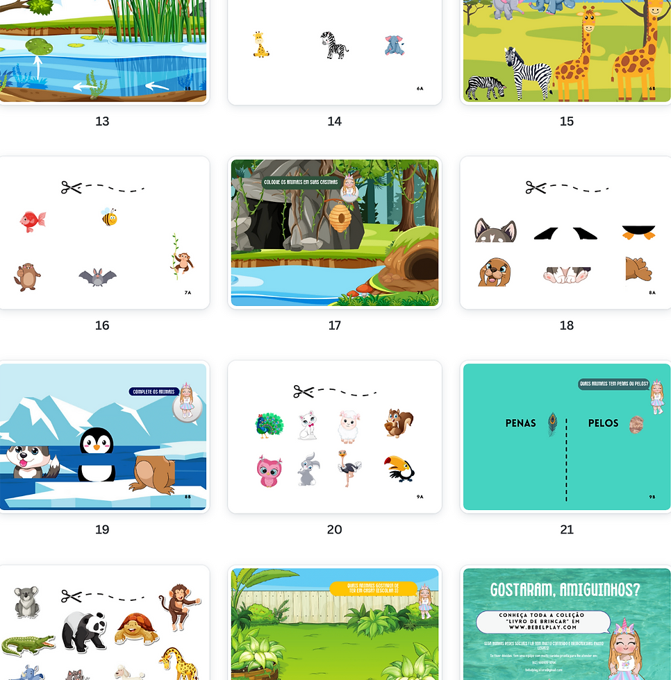 Livro de Brincar Animais Digital - Bebelplay