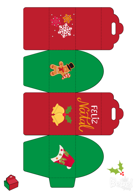 Molde de caixinha de Natal - Bebelplay